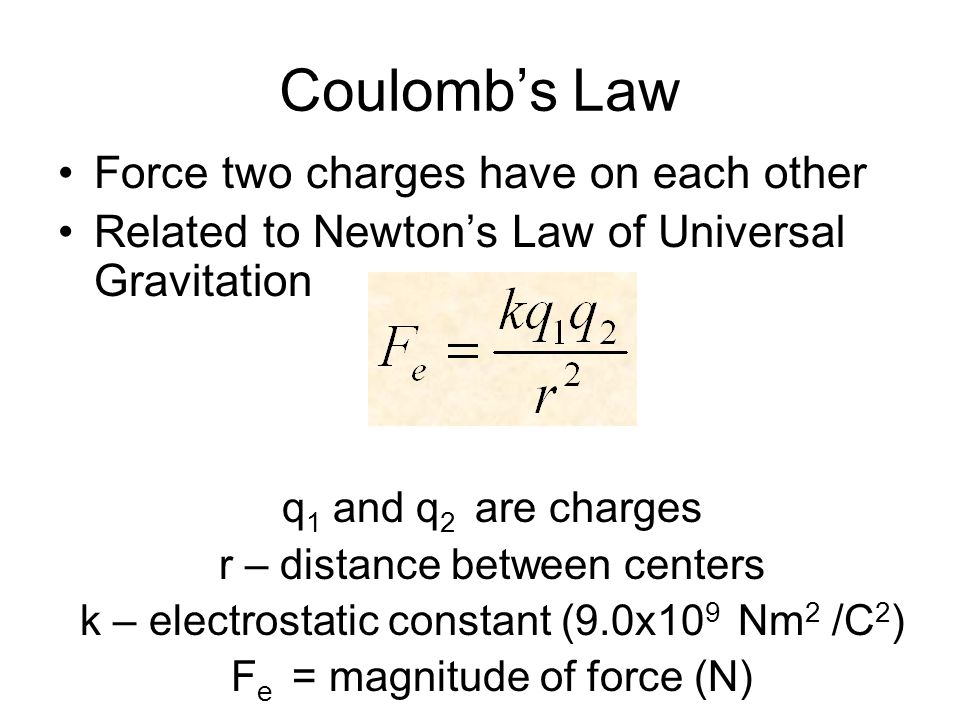 Electrostatic coulomb constant